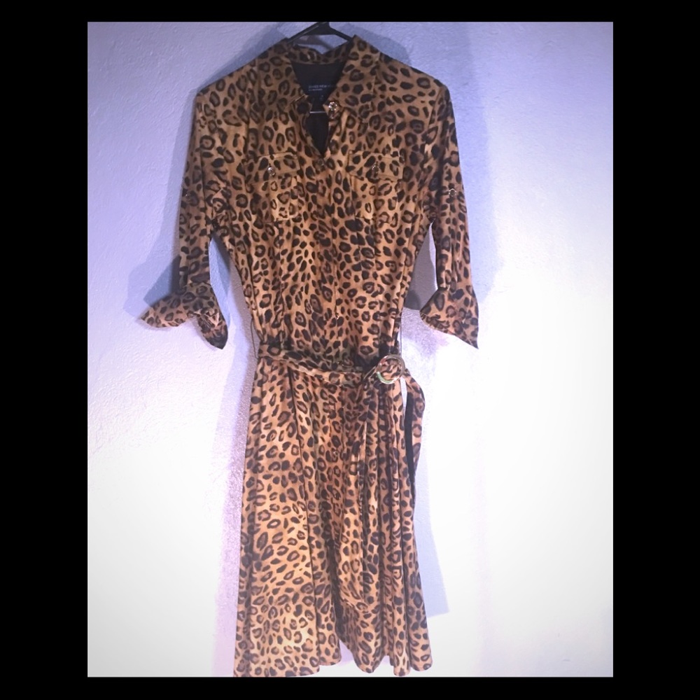 Jones New York Signature Leopard Shirt Dress